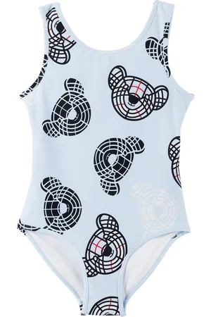 Burberry Kids Blue Thomas Bear One-Piece Swimsuit