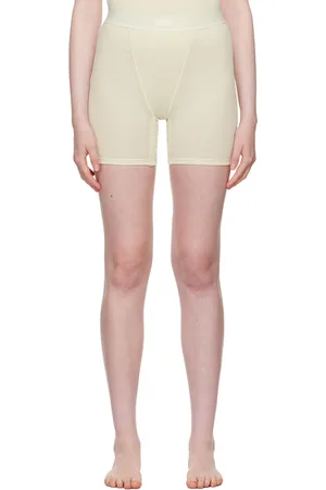 SKIMS Off-White Cotton Rib Boy Shorts