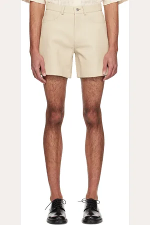 Sunflower Off-White Croc-Embossed Leather Shorts
