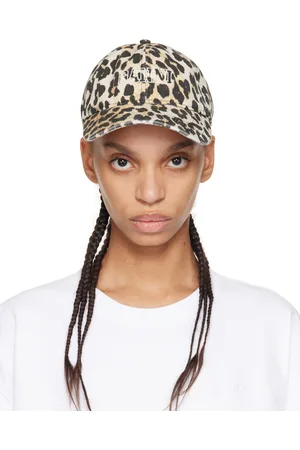 Ganni Beige & Black Print Cap
