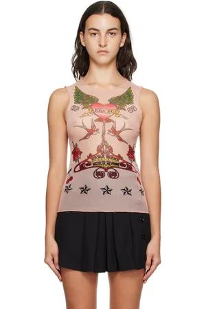 Anna Sui Pink Tattoo Tank Top
