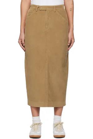 Carter Young Tan Cord Midi Skirt