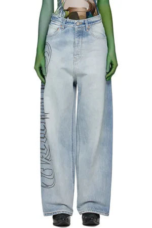 Vetements Blue Metal Logo Baggy Jeans