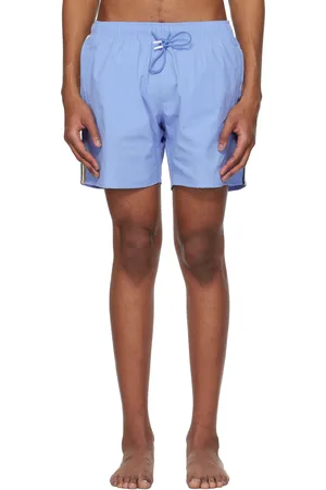 HUGO BOSS Blue Signature Stripe Swim Shorts