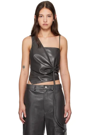 Nanushka Green Chudel Vegan Leather Top