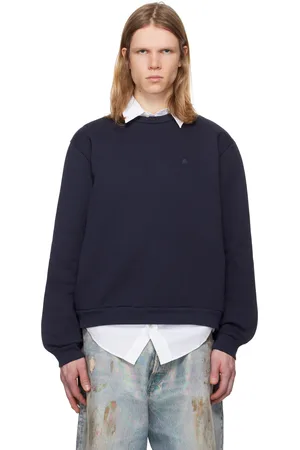 Acne Studios Navy Crew Neck Fleece Sweatshirt