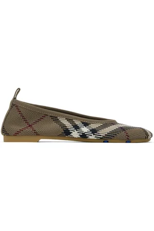 Burberry Khaki Check Ballerina Flats