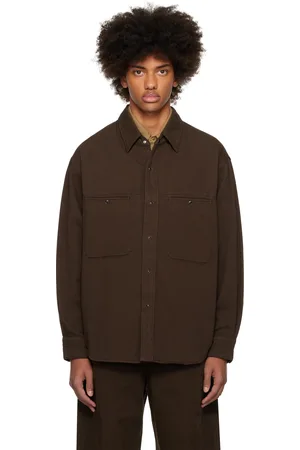 LEMAIRE Brown Snaps Denim Shirt
