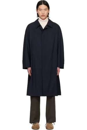 Auralee Navy Raglan Sleeve Coat
