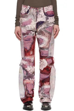 Who Decides War Red & Blue Overdyed Affinity Jeans