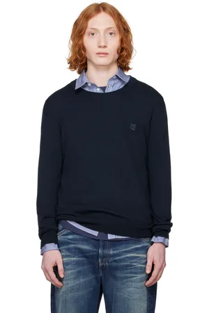 Maison Kitsuné Navy Bold Fox Head Patch Regular Sweater