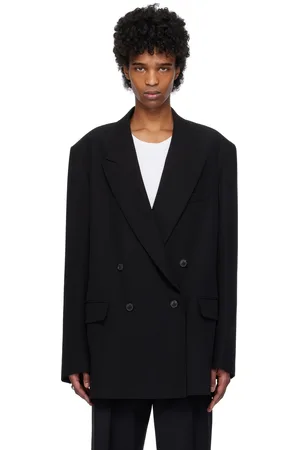DRIES VAN NOTEN Black Double-Breasted Blazer