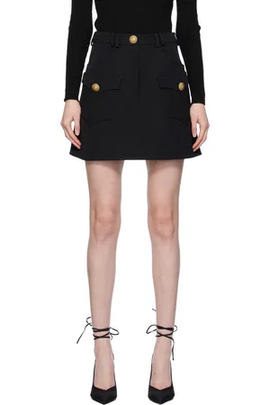 Balmain Black Pockets Miniskirt