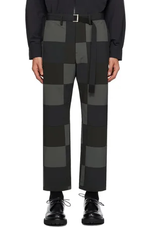 SACAI Black & Blue Paneled Trousers