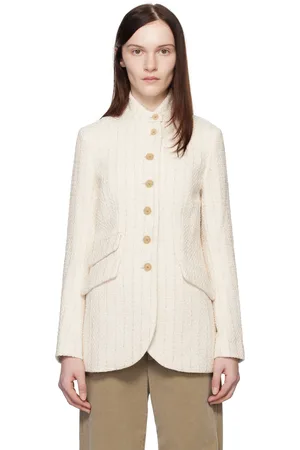 RAG&BONE Off-White Slade Long Tweed Blazer