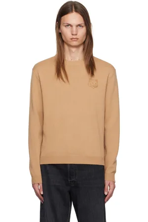 Maison Kitsuné Beige Bold Fox Head Embroidered Sweater