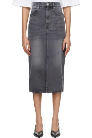 Isabel Marant Gray Tilauria Denim Midi Skirt