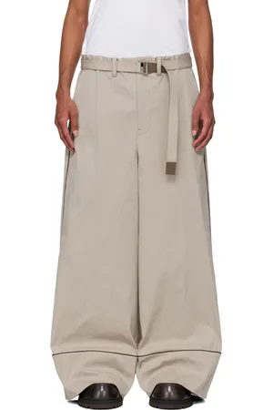 SACAI Beige Faux-Suede Trousers