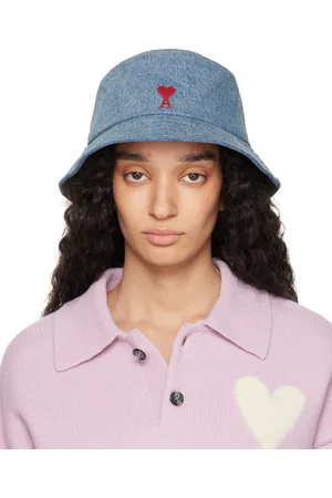 Ami Blue Cotton Ami de Coeur Embroidery Bucket Hat