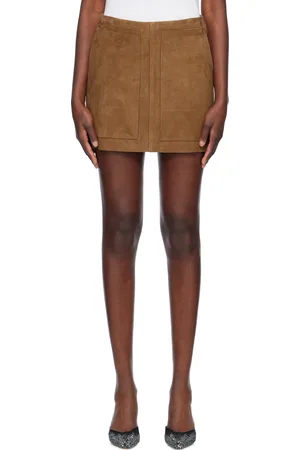 Stand Studio Tan Nyomi Suede Miniskirt