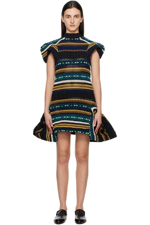 SACAI Multicolor Mesh Knit Minidress