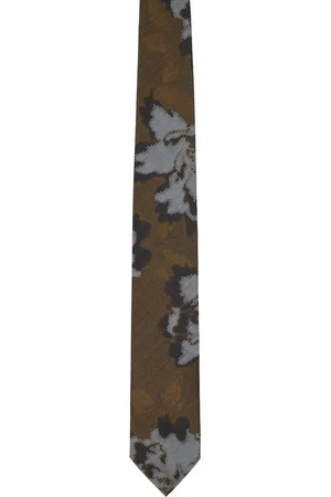 DRIES VAN NOTEN Khaki Printed Tie