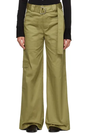 Proenza Schouler Khaki White Label Belted Trousers