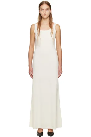 Max Mara White Scoop Neck Maxi Dress