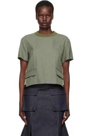 SACAI Gray & Khaki Suiting Pullover T-shirt