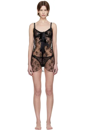 FLEUR DU MAL Black Untie Me Nightgown