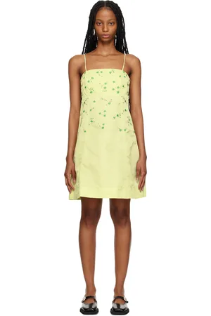 Ganni SSENSE Exclusive Green Minidress