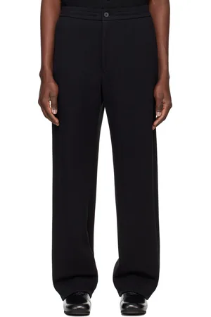 Solid Black Four-Pocket Trousers