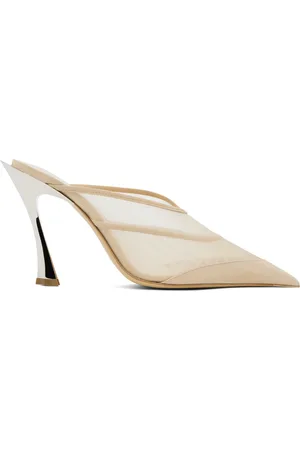 MUGLER Beige Mesh Fang 95 Heels