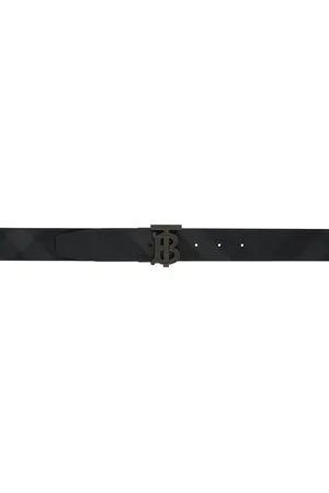Burberry Black Check & Leather Reversible 