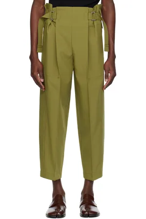 Issey Miyake Khaki Flat Tuck Trousers