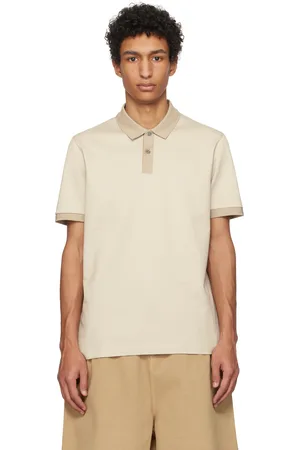 HUGO BOSS Beige Mercerized Micro Pattern Polo