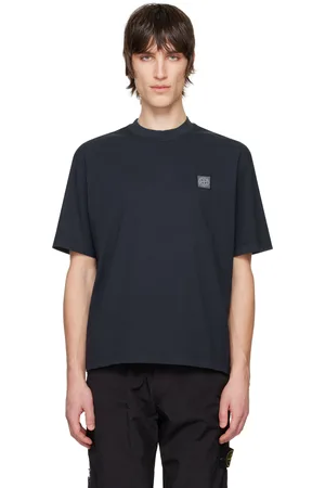 Stone Island Navy Combed Organic Cotton Jersey T-shirt