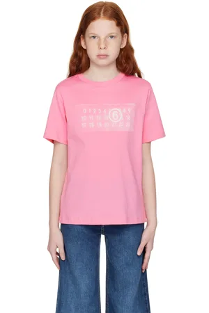 Maison Margiela Kids Pink Printed Logo T-shirt