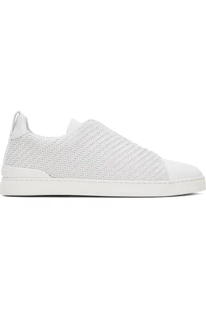 Ermenegildo Zegna White Triple Stitch Sneakers
