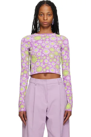 Sportmax Purple Fiorito Long Sleeve T-Shirt