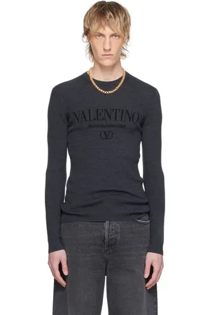 VALENTINO Gray Jacquard Sweater