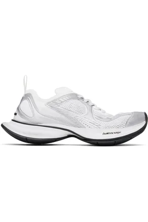 Balenciaga White & Silver Circuit Sneakers