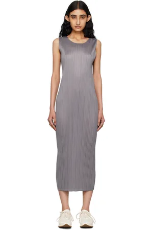 PLEATS PLEASE ISSEY MIYAKE Gray Basics Midi Dress