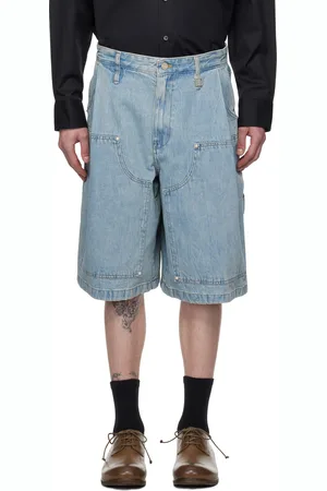 WOOYOUNGMI Blue Paneled Denim Shorts