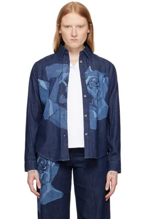 Kenzo Blue Paris Rose Denim Shirt