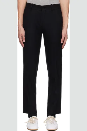 Solid Black Wool & Cashmere Trousers