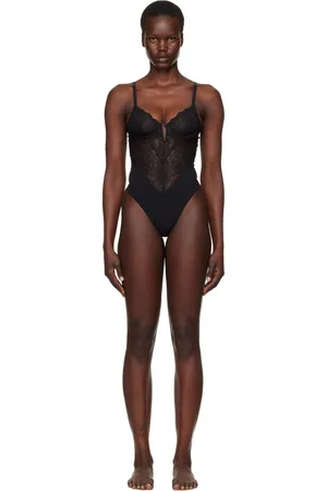 FLEUR DU MAL Black Bianca Lace Bodysuit