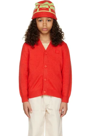 Acne Studios Kids Red V-Neck Cardigan