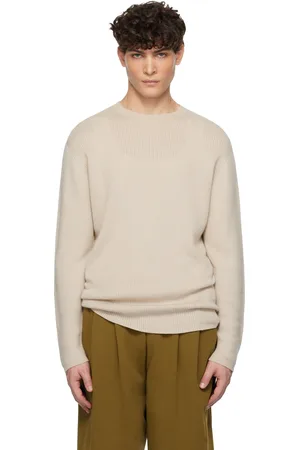 THE ELDER STATESMAN Taupe Heavy Delicash Sweater