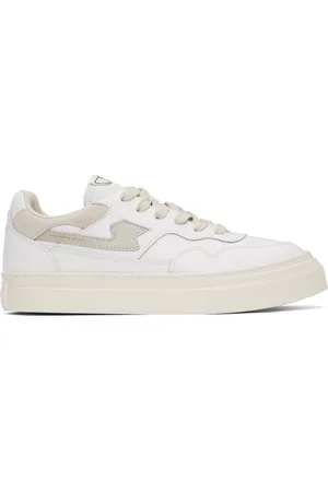 Stepney Workers Club White & Beige Pearl S-Strike Sneakers